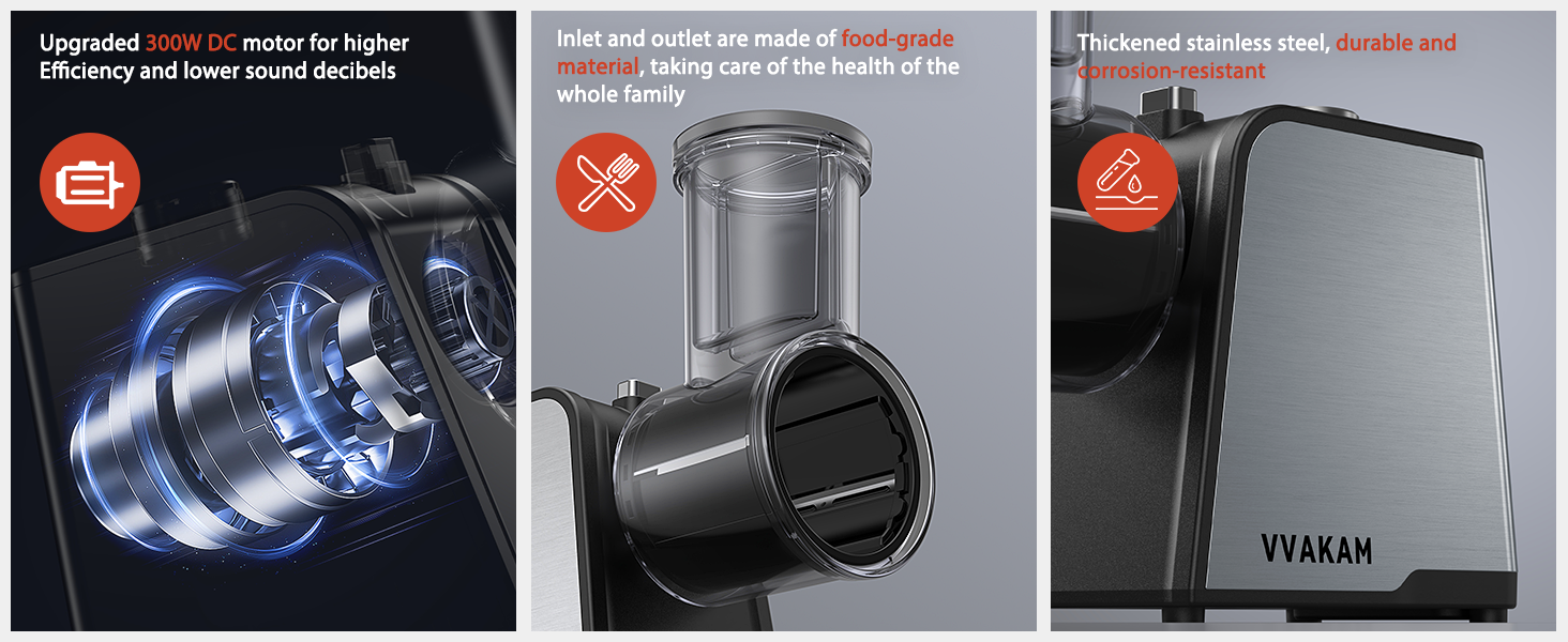 Electric Cheese Grater,300W DC Motor Salad Maker,Electric Slicer Shredder with 5 Different Shapes of Blades,Electric Vegetable Cutter for Potato,Carrot,Black