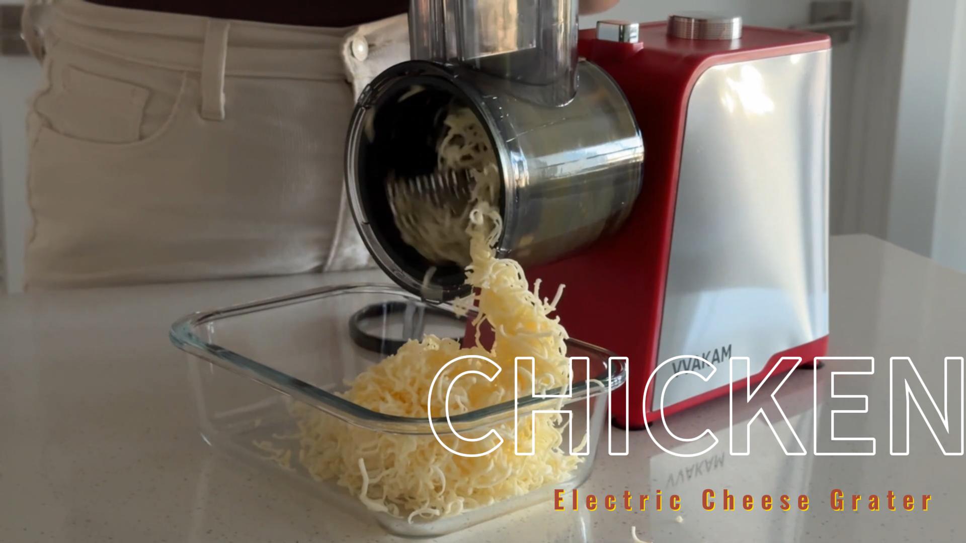 Electric Cheese Grater,300W DC Motor Salad Maker,Electric Slicer Shredder with 5 Different Shapes of Blades,Electric Vegetable Cutter for Potato,Carrot,Black