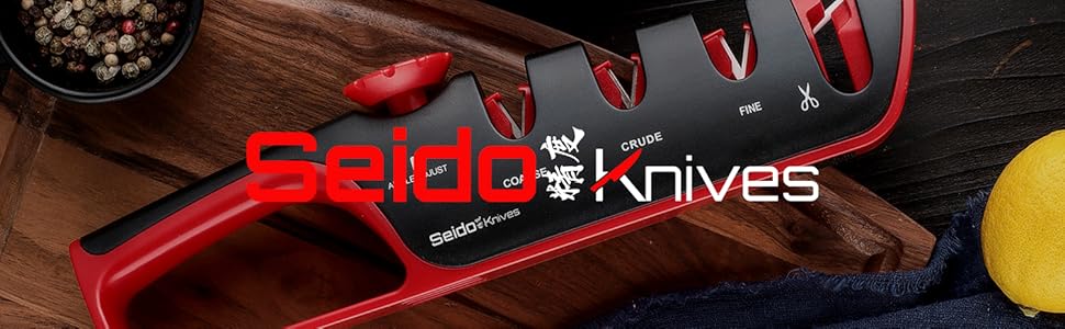 4-Stage Professional Knife Sharpener - Adjustable Angle Guide and Scissor Sharpening Slot