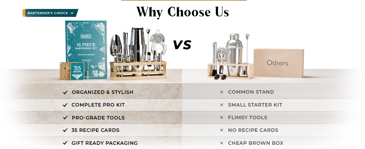 BARE BARREL® Mixology Bartender Kit Bar Set | 16-Piece Cocktail Shaker Set | Martini Barware Mixing Tools for Home Bartending | Incl. 35 Recipe Cards | Gift Set (28oz Boston Shaker, Silver/Black)