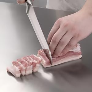 Stainless Steel Cutting Boards for Kitchen, Lipped stainless steel cutting board. Large cutting board suitable for meat, fruits, vegetables, bread, and baking (50 x 40cm / 19.7"L x 15.7"W)