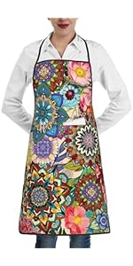 Boho Floral Placemats Set of 4, Colorful Flowers Decorative Dining Table Mats 12