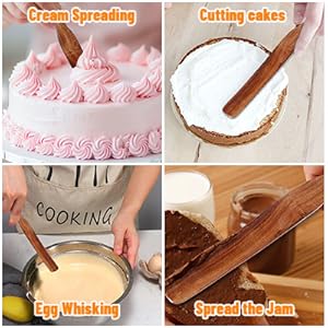 11Inch Skinny Wooden Spurtle Spatula Sourdough Mixer Bread Stirring Spatula Wood Utensil Tool Flat Stirring Stick Bread Spatulas for Dough Cooking Spreading Baking Whisking Mixing Jar Scraping