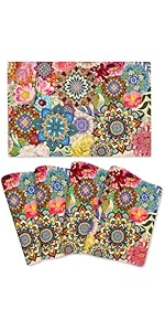 Boho Floral Oven Mitts and Pot Holders Sets, Heat Resistant Colorful Kitchen Gloves Hot Pads, Cute Baker Stuff, Chef Cooking Baking Gifts for Women Bakers, Kitchen Gifts for Cooking Lover Cooks Mom