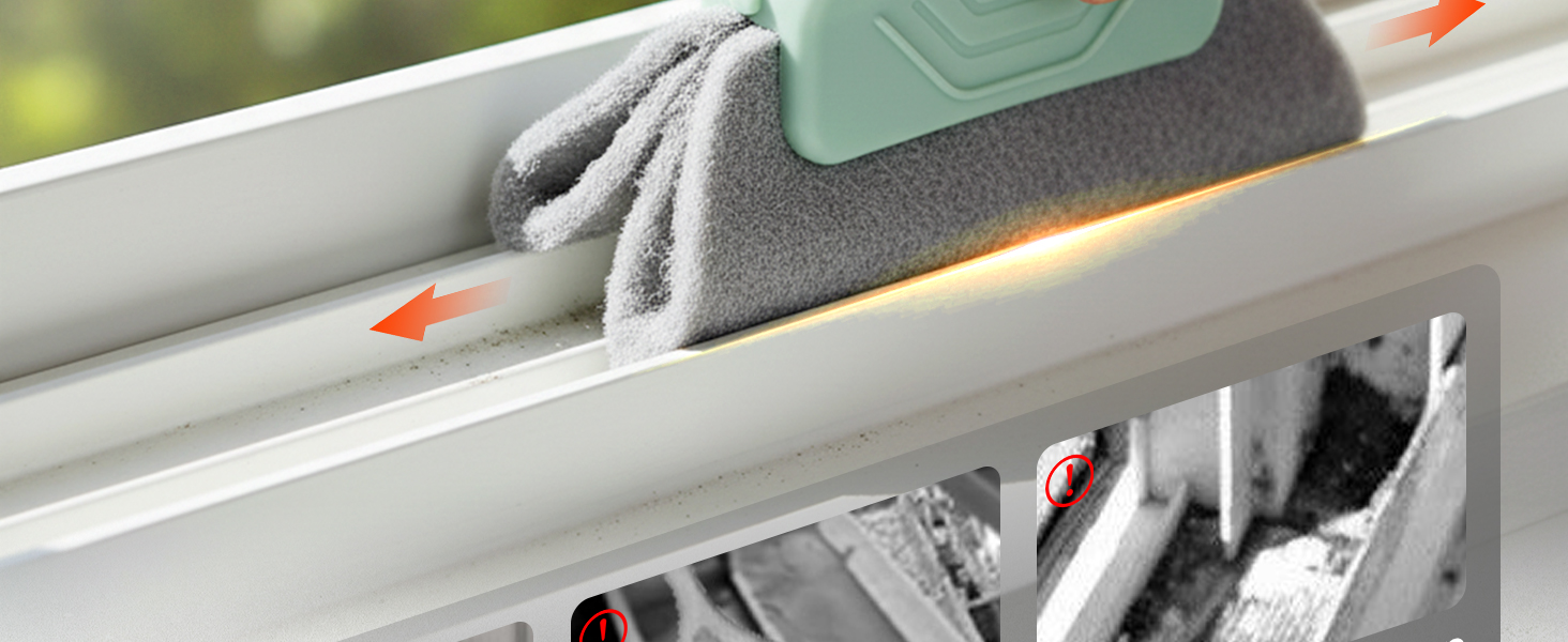 Magic Window Track Cleaner, 2024 Upgraded Window Groove Cleaning Brush Tools Set, Hand-held Window Track Cleaner Brushes Tools Set for Window lides Gaps Tile Lines Shutter Car Vents (Mix 3PCS)