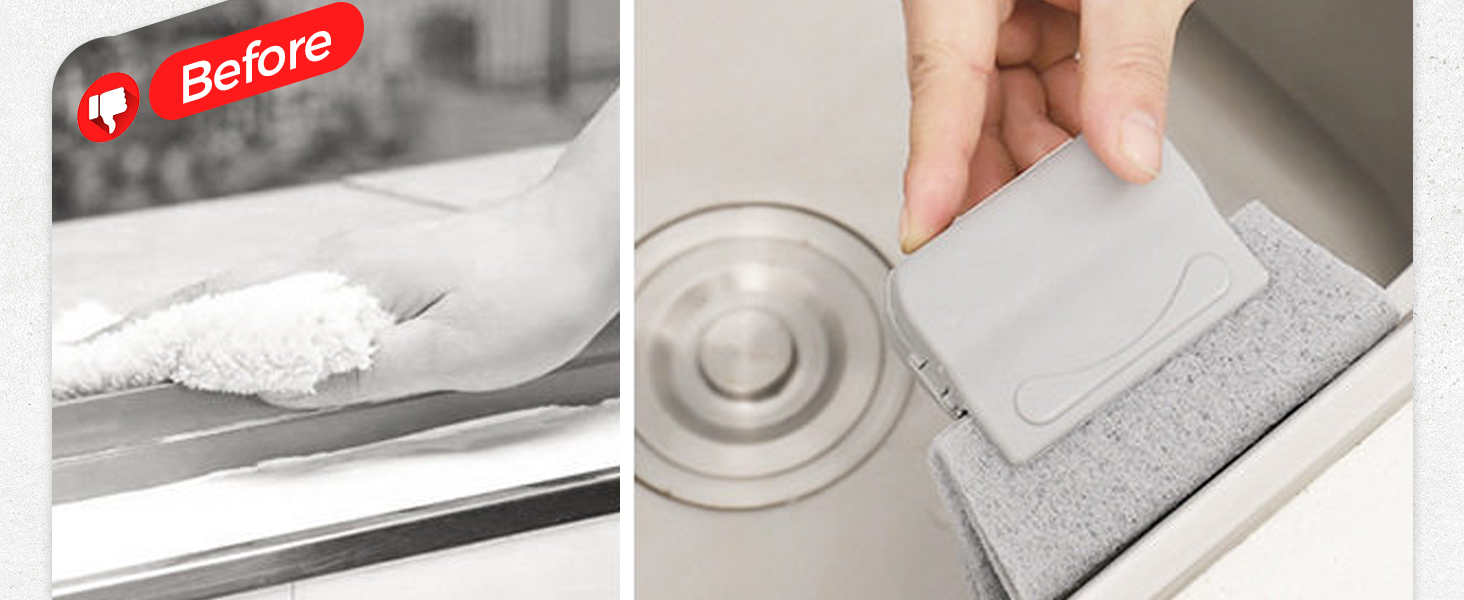 Magic Window Track Cleaner, 2024 Upgraded Window Groove Cleaning Brush Tools Set, Hand-held Window Track Cleaner Brushes Tools Set for Window lides Gaps Tile Lines Shutter Car Vents (Mix 3PCS)