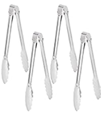 4 Pack Gold Serving Tongs,Metal Serving tongs,for buffet,party,9 Inch,Gold Utensills,(tongs for serving food)