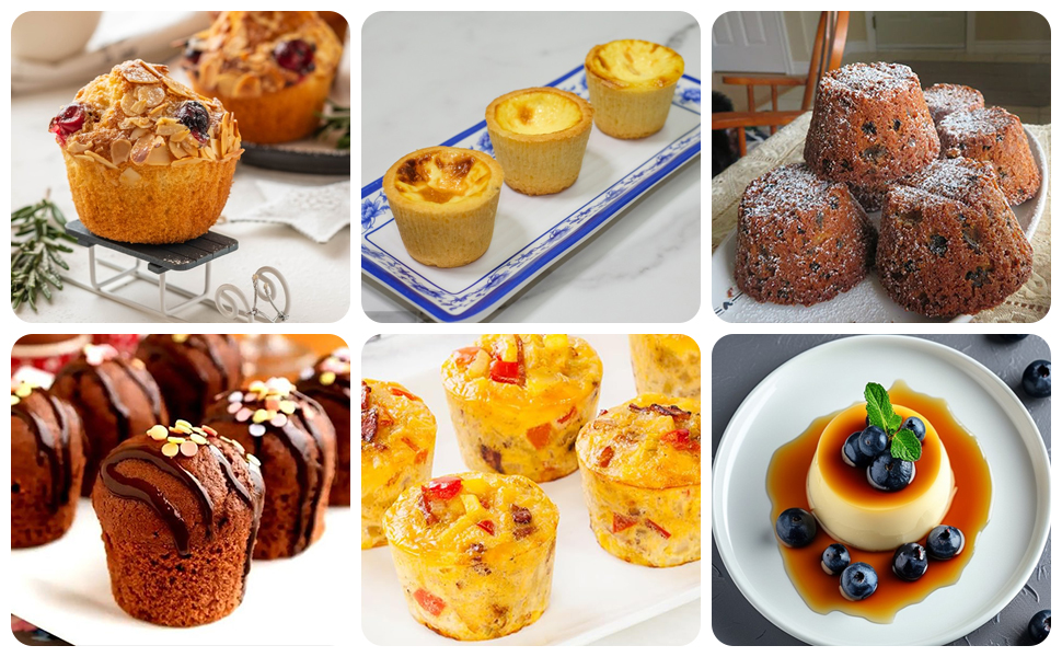 Sakolla 2 Pack Silicone Egg Bite Molds for Air Fryer, Nonstick 7 Cups Air Fryer Muffin Pan for Baking Egg Bite, Mini Muffins, Tart, Mini Cupcake and Quiche (Pink + Green)