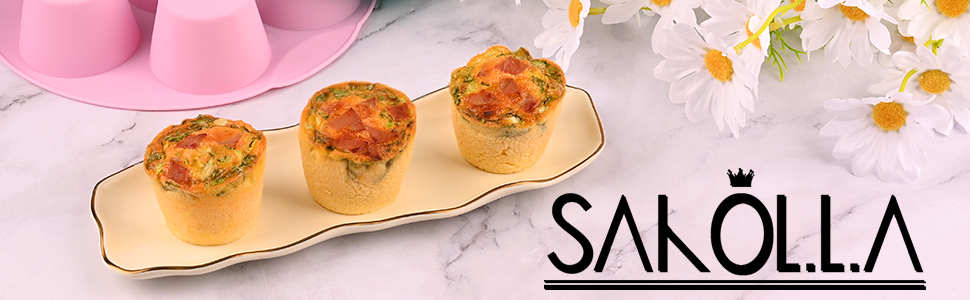 Sakolla 2 Pack Silicone Egg Bite Molds for Air Fryer, Nonstick 7 Cups Air Fryer Muffin Pan for Baking Egg Bite, Mini Muffins, Tart, Mini Cupcake and Quiche (Pink + Green)