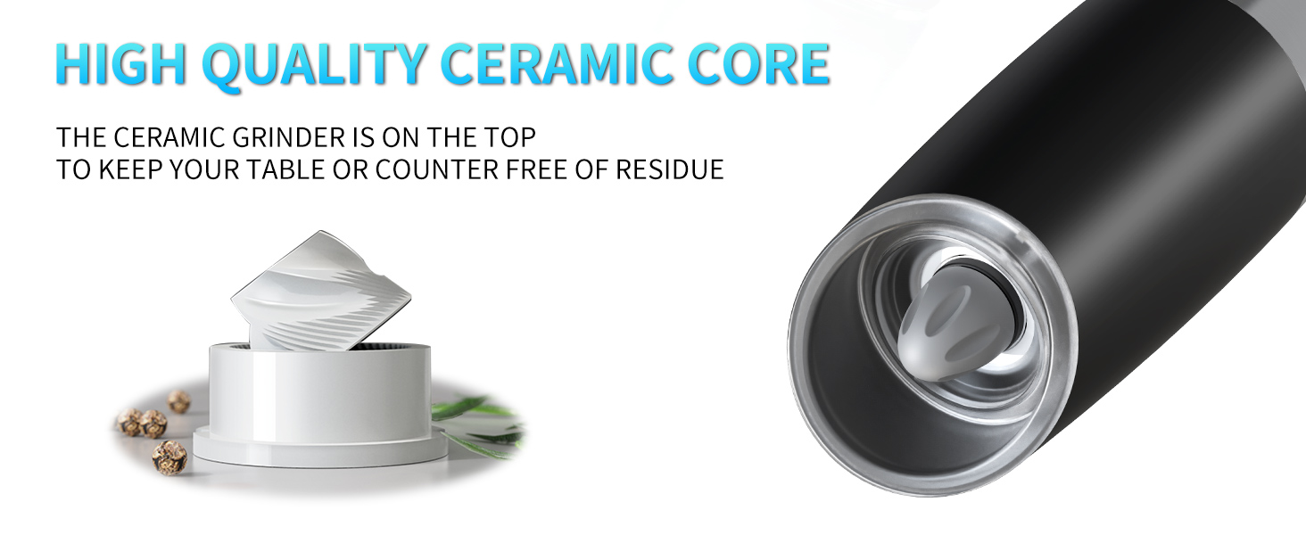 CIRCLE JOY Gravity Electric Salt and Pepper Grinder Set Automatic Salt and Pepper Grinder Set with LED Light, Battery Operated, Adjustable Coarseness, Large Capacity, for Home Kitchen BBQ, Black