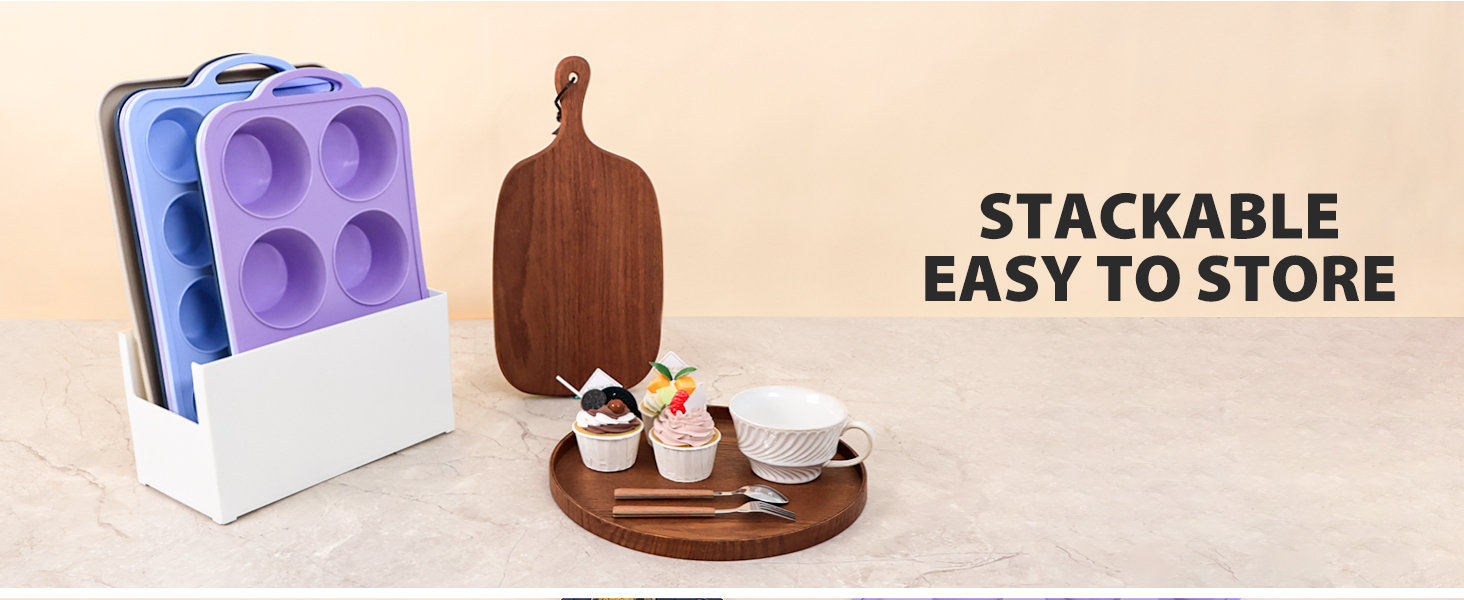 Mini Silicone Muffin Pan with Metal Frame, Non Stick Silicone Cupcake Pan with Handles 24 Cup, BPA Free Silicon Muffin Tin Tray Small for baking, egg bites, Cupcake Mold Grey