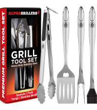 Alpha Grillers Instant Food Thermometer for Meat and Cooking Sourdough Bread Baking Supplies Grilling Gifts for Men Women Gifts for Mom Seniors, Long Probe Large Backlit Display