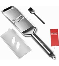Vovoly 4-Pcs Pro Set Zester Grater Set, Cheese Grater with Razor-Sharp Stainless Steel Blade, Fine/Coarse/Extra Coarse/Slider Attachment