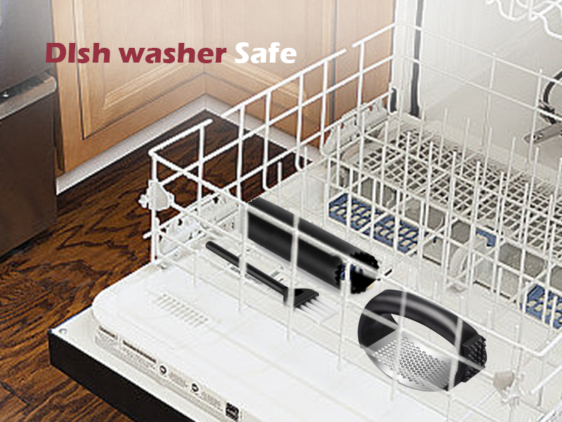 Garlic Press Rocker Set，Stainless Steel Garlic Mincer Tool with Garlic Peeler and Cleaning Brush Kitchen Gadgets Essentials Garlic Chopper