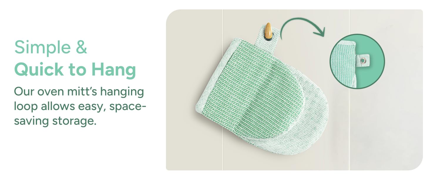 Casa Platino Heat Resistant Oven Mitts & Pot Holders, 4-Piece – Oven Mitt for Baking & BBQ, Potholders for Kitchens – Withstands Heat Up to 500°F, Soft, Durable & Non-Slip – Sage