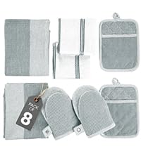 Casa Platino Heat Resistant Oven Mitts & Pot Holders, 4-Piece – Oven Mitt for Baking & BBQ, Potholders for Kitchens – Withstands Heat Up to 500°F, Soft, Durable & Non-Slip – Sage