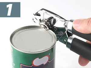 Can Opener Manual, Heavy Duty Handheld Strong Can Opener with Soft Touch Handle, Sharp Blade Smooth Edge, Can Openers with Multifunctional Bottle Opener, Black