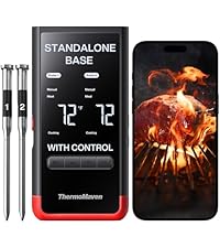 ThermoMaven Smart Bluetooth Wireless Meat Thermometer, 10X Enhanced Sub-1G Signal and Stability, Standalone Display Base, Certified Accuracy ±0.5°F, WiFi Unlimited Range for BBQ, Oven, Smoker, Grill