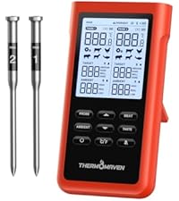 ThermoMaven Smart Bluetooth Wireless Meat Thermometer, 10X Enhanced Sub-1G Signal and Stability, Standalone Display Base, Certified Accuracy ±0.5°F, WiFi Unlimited Range for BBQ, Oven, Smoker, Grill