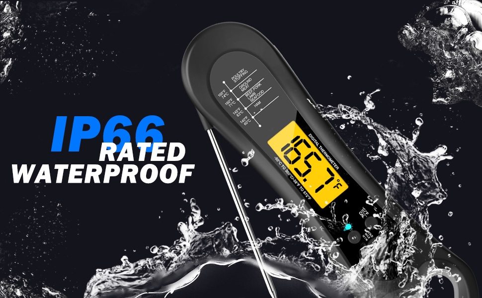 Meat Thermometer Digital, Instant Read Meat Thermometer for Grill and Cooking, with Bottle Opener, Backlight & Calibration Food Thermometer, Kitchen Gadgets for BBQ, Turkey, Candy, Liquids