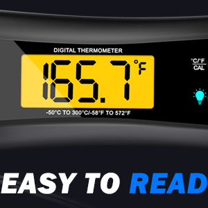 Meat Thermometer Digital, Instant Read Meat Thermometer for Grill and Cooking, with Bottle Opener, Backlight & Calibration Food Thermometer, Kitchen Gadgets for BBQ, Turkey, Candy, Liquids