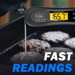 Meat Thermometer Digital, Instant Read Meat Thermometer for Grill and Cooking, with Bottle Opener, Backlight & Calibration Food Thermometer, Kitchen Gadgets for BBQ, Turkey, Candy, Liquids