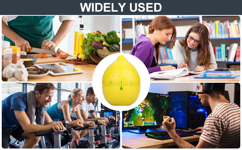 Lemon Mechanical Kitchen Timer, Cute Lemon Timer for Kids, Wind Up 60 Minutes Manual Countdown for Classroom, Home, Study and Cooking, 6.2x6.2x8cm
