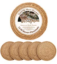 13 in Round Woven Placemats Plate Chargers Set of 10, Boho Farmhouse Rustic Woven Place Mats for Dining Table Decor, Rattan Wicker Table Mats Jute Braided Chargers for Dinner Plates