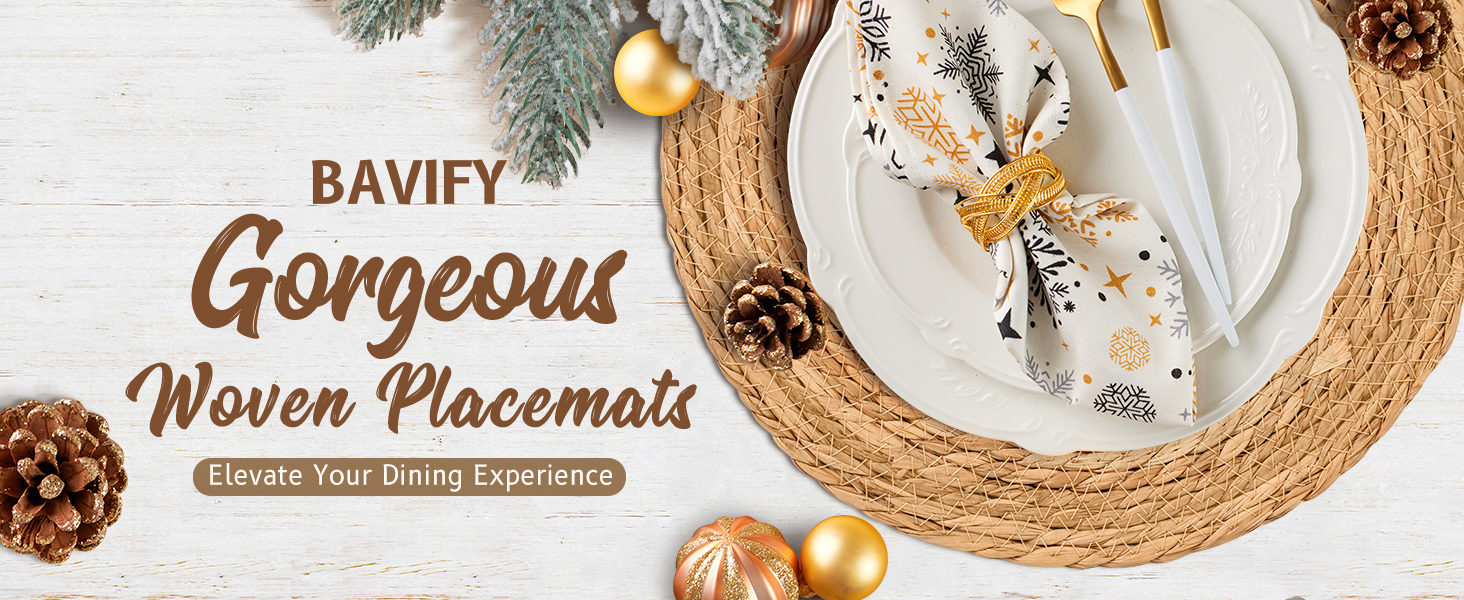 13 in Round Woven Placemats Plate Chargers Set of 10, Boho Farmhouse Rustic Woven Place Mats for Dining Table Decor, Rattan Wicker Table Mats Jute Braided Chargers for Dinner Plates