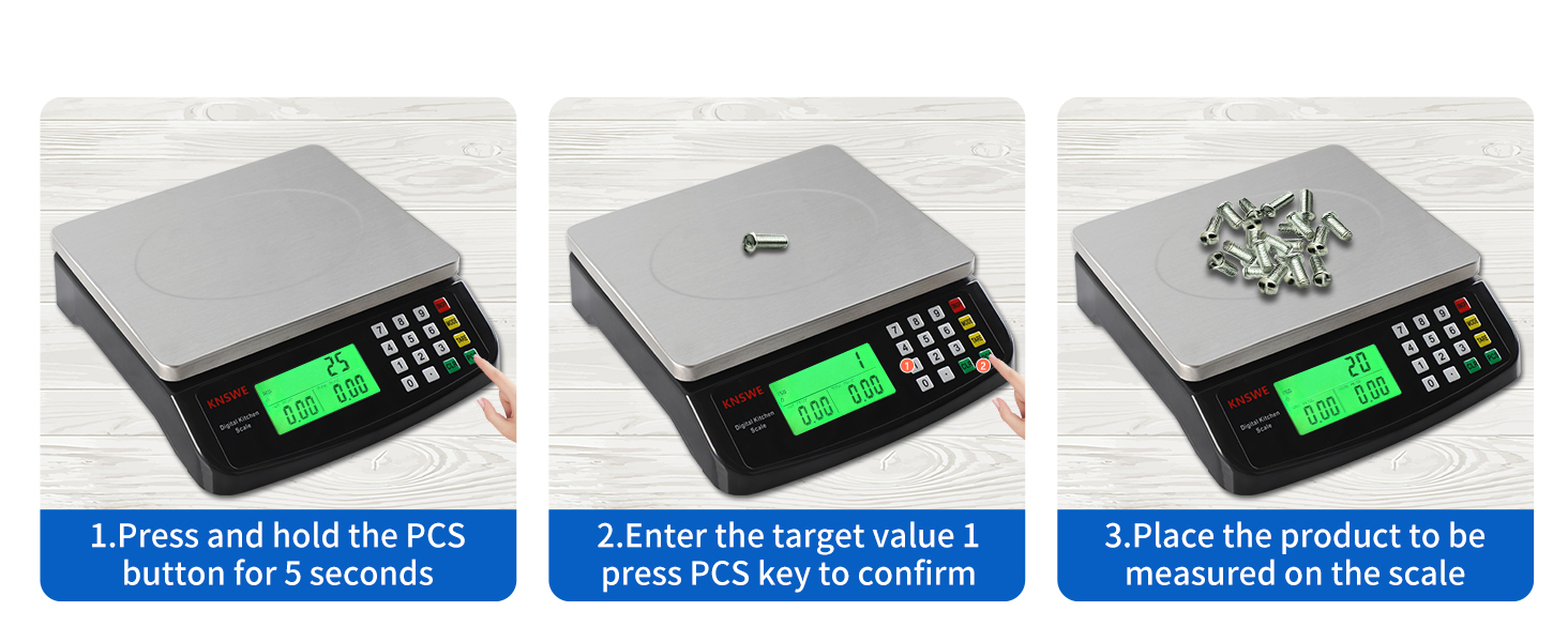 Large Kitchen Scale Black 40KG/88LB Commercial Food Scales Digital Weight for Cooking Meat Baking Bread Price Computing 304 Stainless Steel with Parts Counting Deli Stores Tare Function