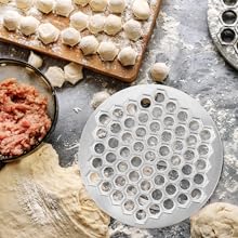 KICHOUSE Russian Pelmeni Maker Dumpling Mold with 61 Holes Aluminum Alloy Kitchen Tool for Homemade Ravioli Potstickers and Wonton Dough Press