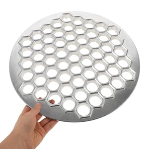 KICHOUSE Russian Pelmeni Maker Dumpling Mold with 61 Holes Aluminum Alloy Kitchen Tool for Homemade Ravioli Potstickers and Wonton Dough Press