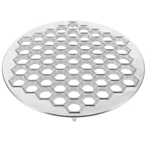 KICHOUSE Russian Pelmeni Maker Dumpling Mold with 61 Holes Aluminum Alloy Kitchen Tool for Homemade Ravioli Potstickers and Wonton Dough Press