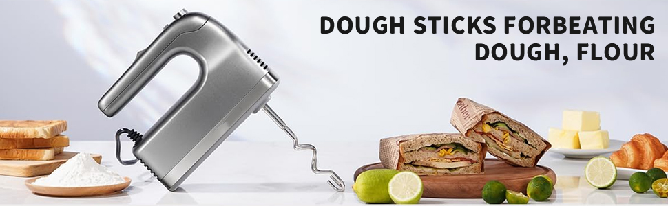 New Dough Hook for Hand Mixer Replacement for Kitchenaid Hand Mixer Dough Hooks KHM512, Stainless Steel Dough Hooks Suitable for KHM 5KSM KSM KSMO KSMH Series of Kitchenaid Mixer Hand Held, Set of 2