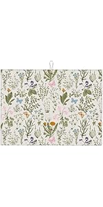 Vintage Floral Oven Mitts and Pot Holders Sets of 3 Cute Botanic Hot Pads Herbs and Wild Flowers Oven Gloves Heat Resistant Washable for Kitchen Cooking Grilling Baking