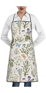 Vintage Floral Oven Mitts and Pot Holders Sets of 3 Cute Botanic Hot Pads Herbs and Wild Flowers Oven Gloves Heat Resistant Washable for Kitchen Cooking Grilling Baking