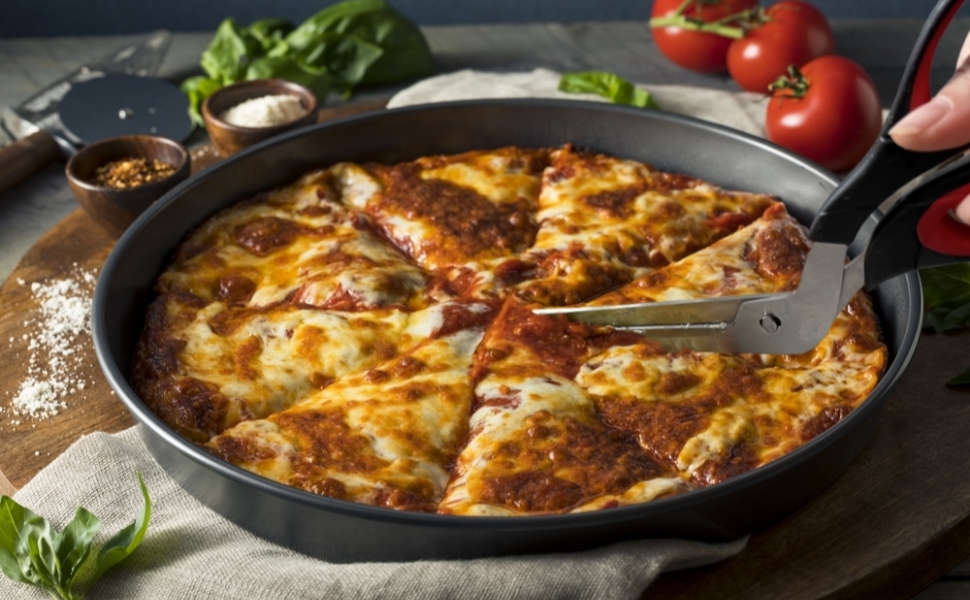 Detachable Pizza Scissors Pizza Cutter with Sharp Stainless Steel Blade and Ergonomic Soft Grip Black&Red