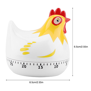 Chicken Pattern Timer, Kitchen Timer Reminder Cooking Countdown Timer for Cooking Baking Timer (White)