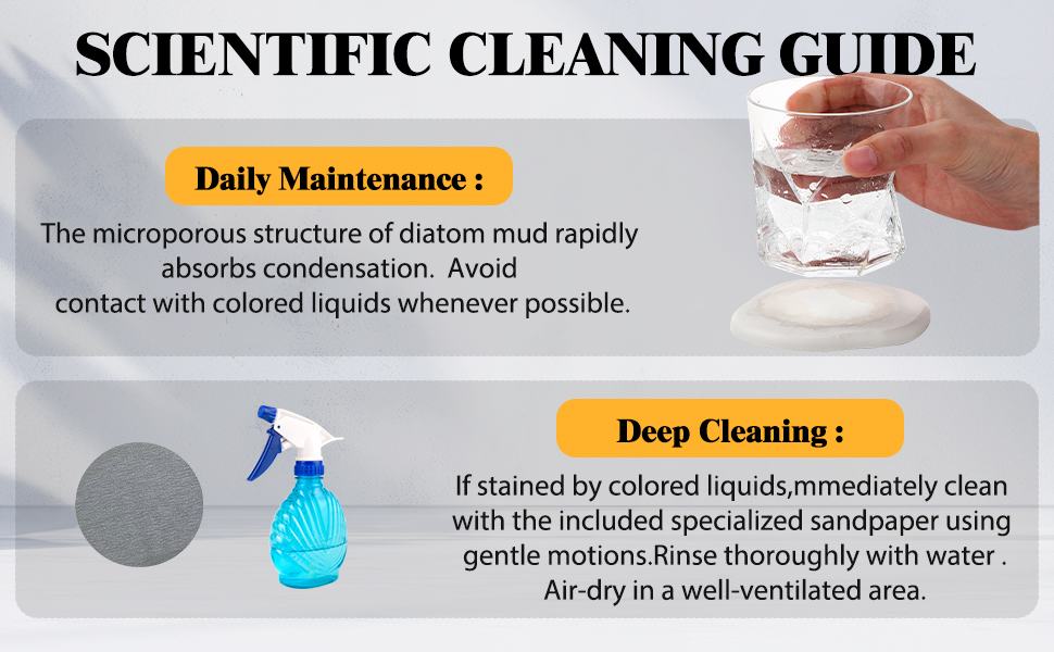 Diatomaceous Earth Coasters Set of 4，Cool Absorbent Quick-Dry Drink Coasters for Desks, Cute Modern Stone Design with Stylish White Aesthetic (4, White)