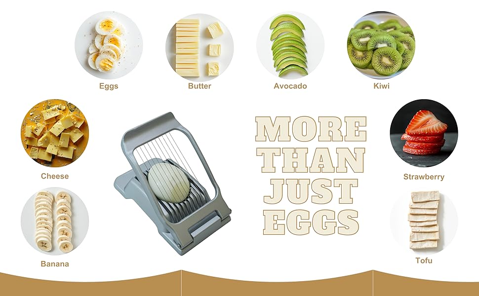 Annie & Mia Design Egg Slicer, Stainless Steel Wires Dishwasher Safe Aluminum Alloy Heavy Duty Multipurpose Cutter For Hard Boiled Eggs or Strawberry, Butter, Kiwi