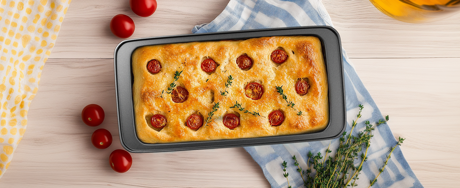 5 Pieces Baking Pans Set, Nonstick Baking Sheet Tray Oven Pans Bakeware Set, Baking Supplies with Round/Square Cake Pan, Muffin Pan, Loaf Pan, Roast Pan, Stackable Baking Sets for Cooking