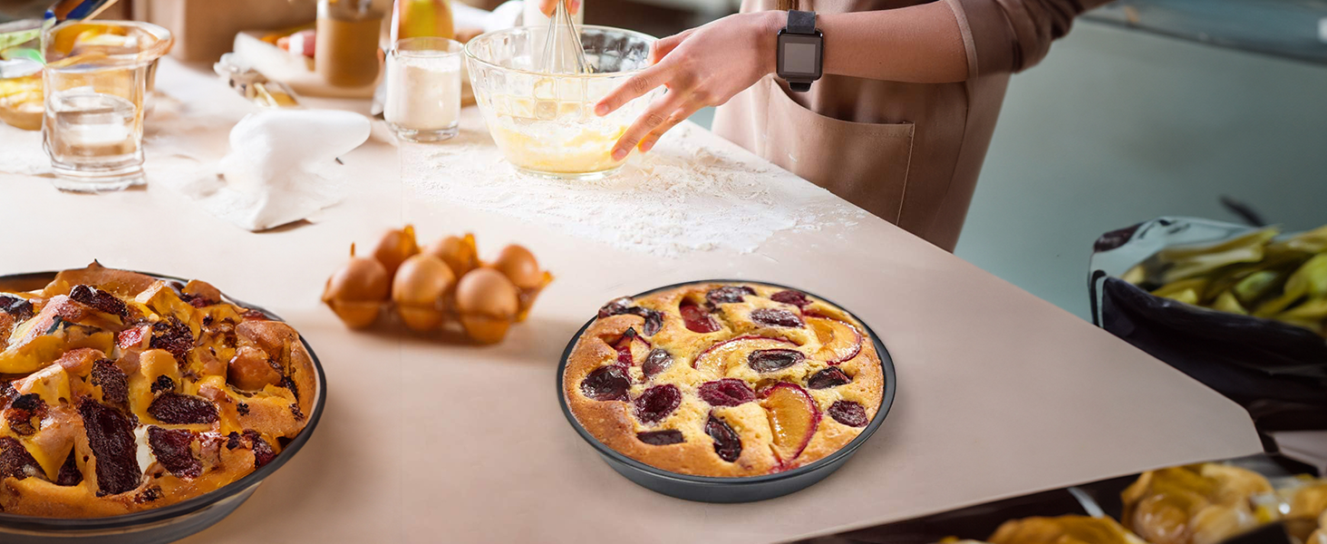 5 Pieces Baking Pans Set, Nonstick Baking Sheet Tray Oven Pans Bakeware Set, Baking Supplies with Round/Square Cake Pan, Muffin Pan, Loaf Pan, Roast Pan, Stackable Baking Sets for Cooking