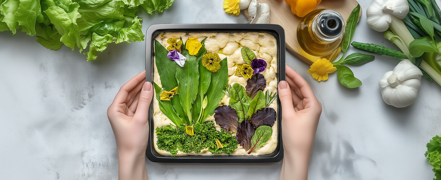 5 Pieces Baking Pans Set, Nonstick Baking Sheet Tray Oven Pans Bakeware Set, Baking Supplies with Round/Square Cake Pan, Muffin Pan, Loaf Pan, Roast Pan, Stackable Baking Sets for Cooking