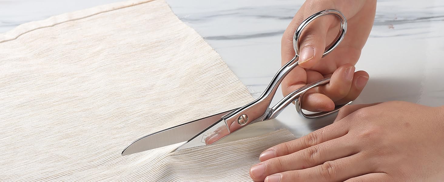 Professional Stainless Steel Fabric Scissors, 8-Inch Heavy Duty MultiPurpose Tailor Sewing Scissors for Fabric Cutting, Leather, Craft, Sharp Precision Shears Blades, Ergonomic Comfort Grip