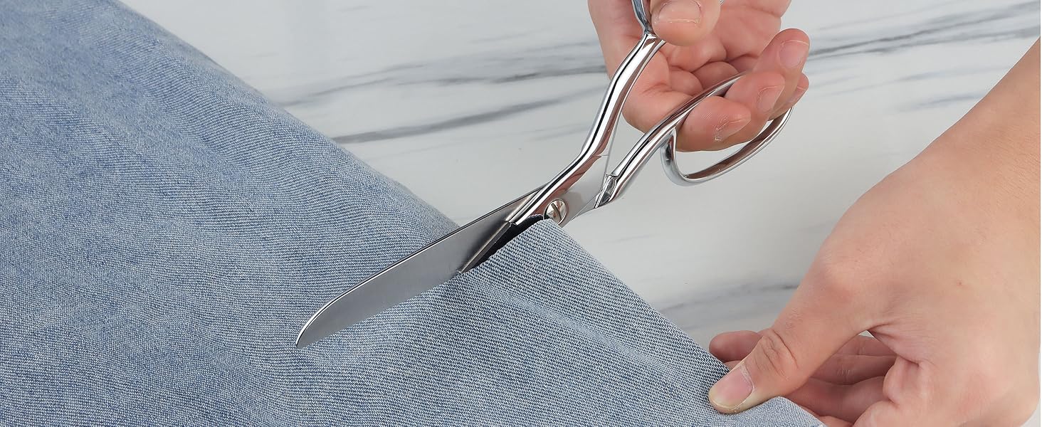 Professional Stainless Steel Fabric Scissors, 8-Inch Heavy Duty MultiPurpose Tailor Sewing Scissors for Fabric Cutting, Leather, Craft, Sharp Precision Shears Blades, Ergonomic Comfort Grip