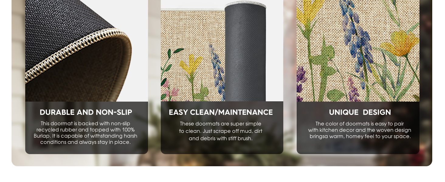 Artoid Mode Flowers Lavender Daisy Spring Kitchen Mats Set of 2, Summer Home Decor Low-Profile Kitchen Rugs for Floor - 17x29 and 17x47 Inch