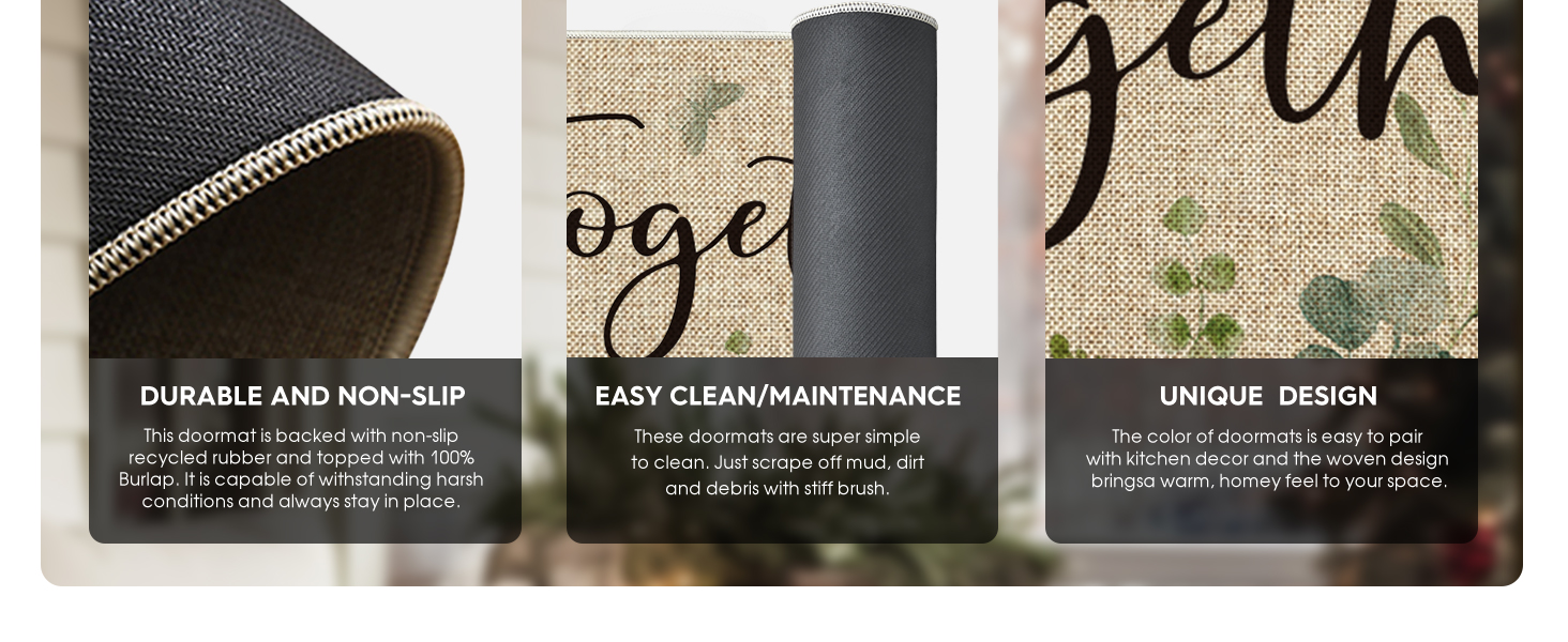 Artoid Mode Eucalyptus Together Spring Kitchen Mats Set of 2, Summer Home Decor Low-Profile Kitchen Rugs for Floor - 17x29 and 17x47 Inch