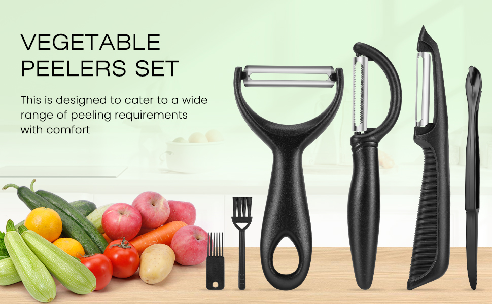 Senbowe Upgrade Potato Peeler for Kitchen, 6PCS Stainless Steel Vegetable Peeler, I and Y Veggie Food Peeler for Apple Fruit Carrot Zucchini Cucumber,Good Grip Makes Peeling Very Easy