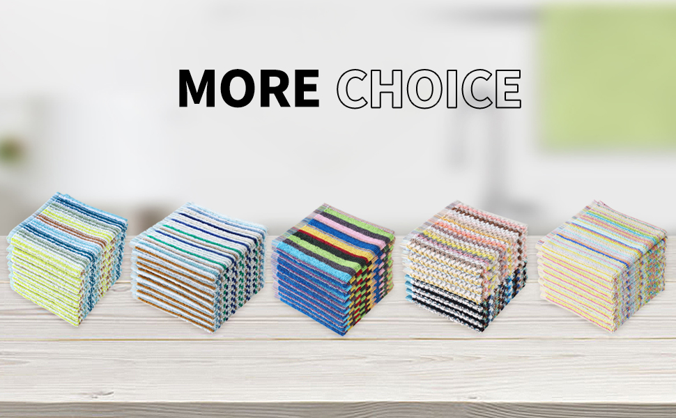 Oeleky Kitchen Dishcloths for Washing Dishes, Ultra Absorbent Dish Rags, Cotton Cleaning Cloths Pack of 8, 12x12 Inches