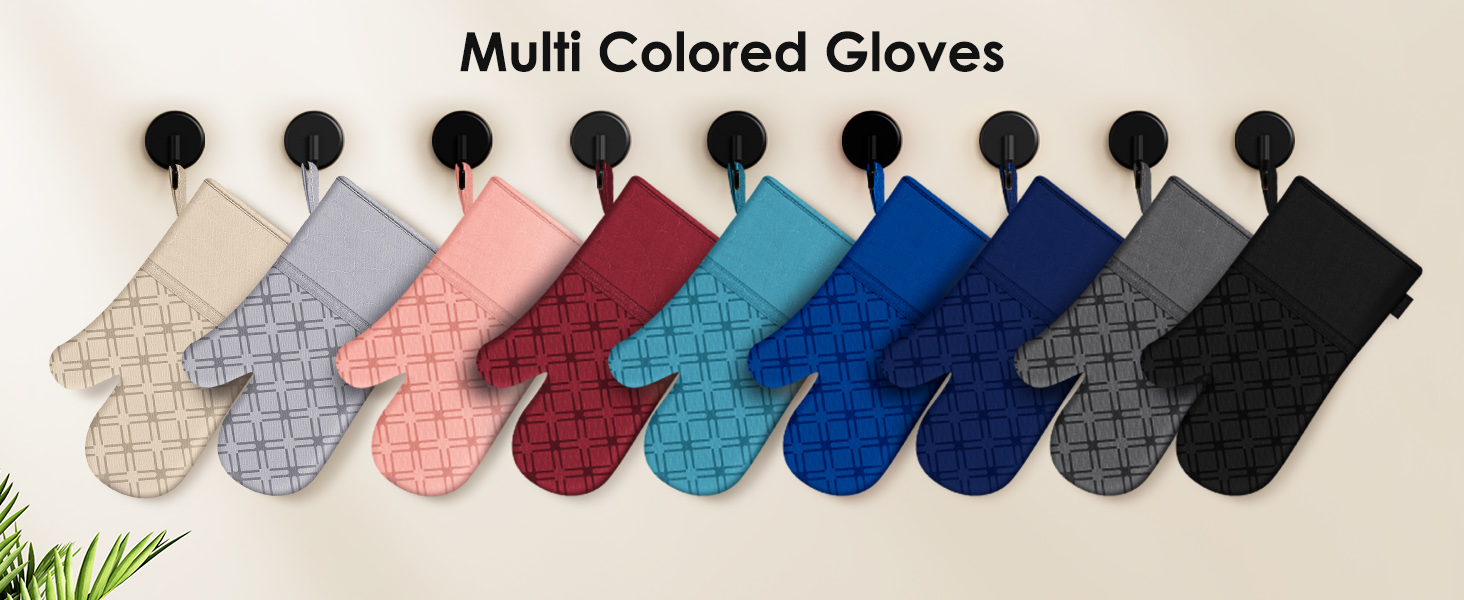 Oven Mitts and Pot Holders Set with Dishcloths, 500 Degree Heat Resistant Oven Gloves and Hot Pads, Premium Soft Cotton Kitchen Mittens and Dish Cloth Sets-Grey